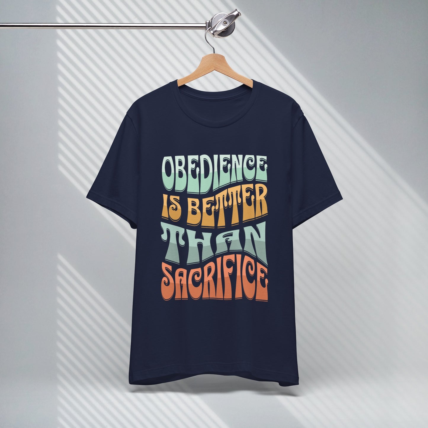 Christian Graphic Tee, Obedience Is Better Than Sacrifice, Bible Verse T-shirt