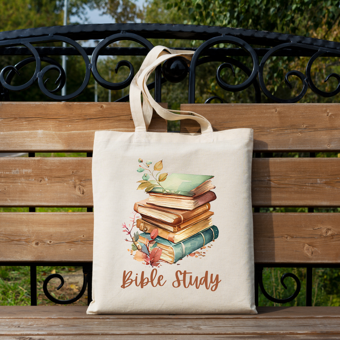 Canvas Bible Tote Bag, Bible Study Bag, Christian Tote Bag