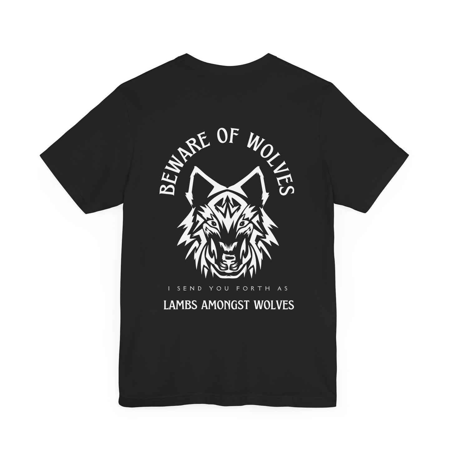 Men's Christian Streetwear Religious T-shirt, Beware Of Wolves, Men's Christian Shirt