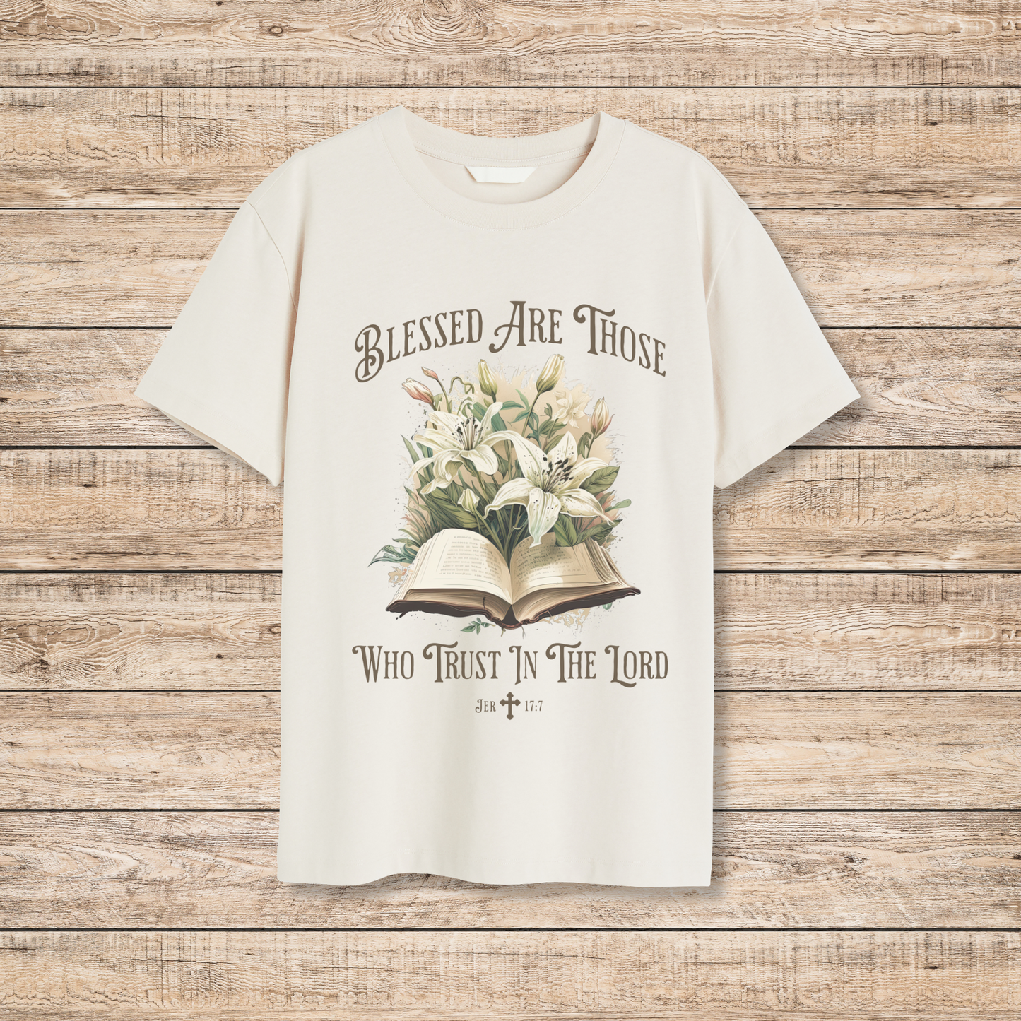 Floral Women's Christian T Shirt, Blessed Are Those Who Trust In The Lord, Womens Bible Verse Shirt