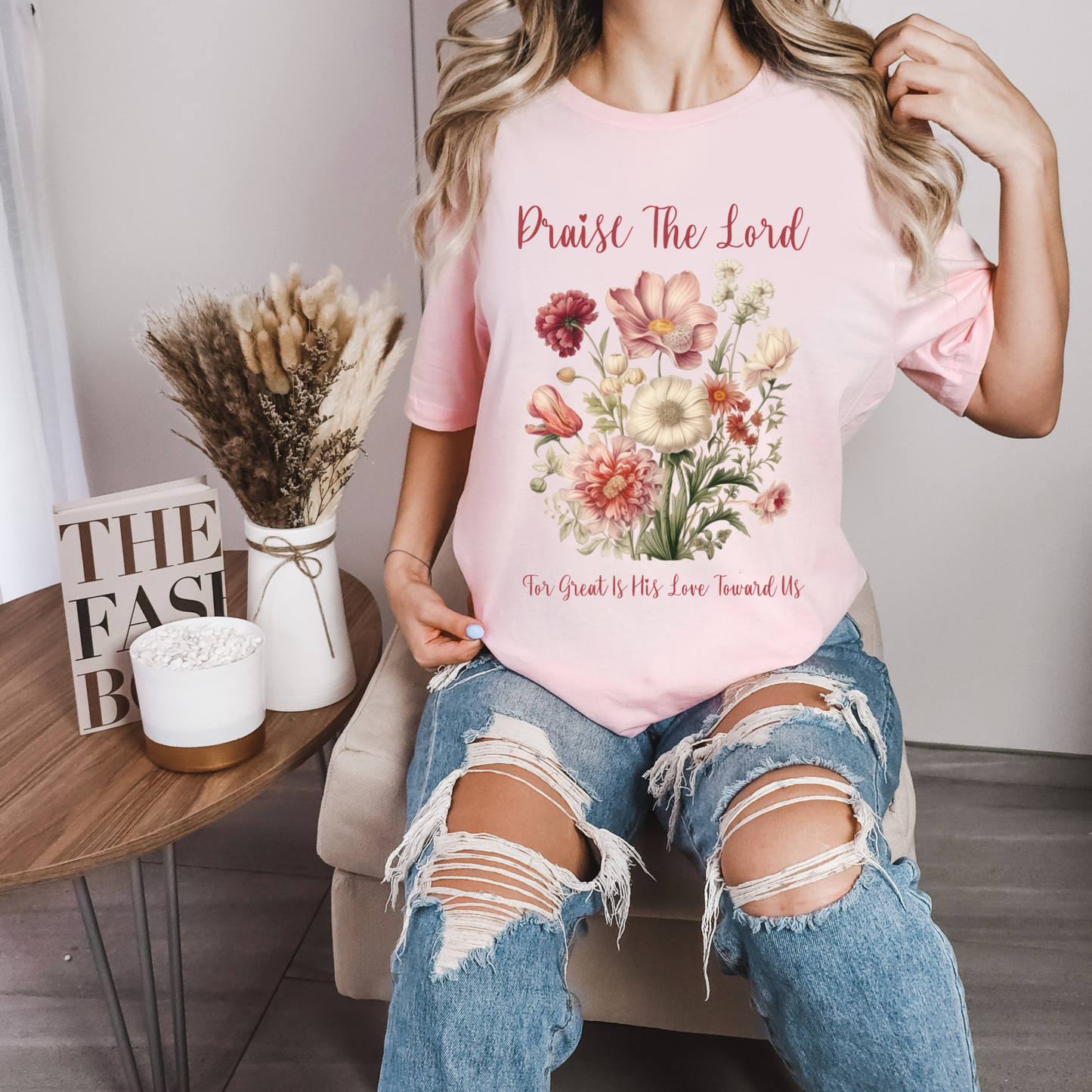 Floral Womens Christian T Shirt, Womens Bible Verse Shirt