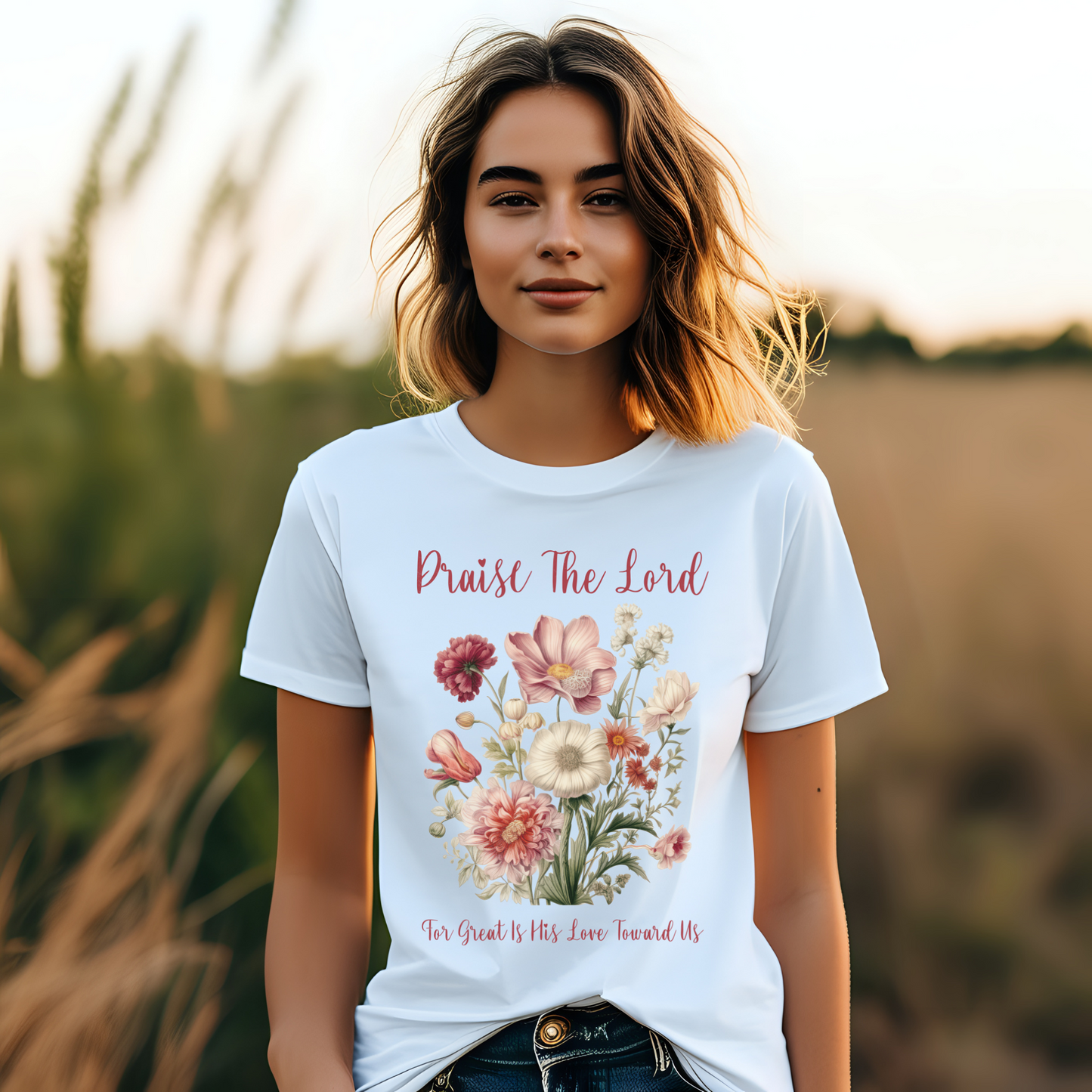 Floral Womens Christian T Shirt, Womens Bible Verse Shirt