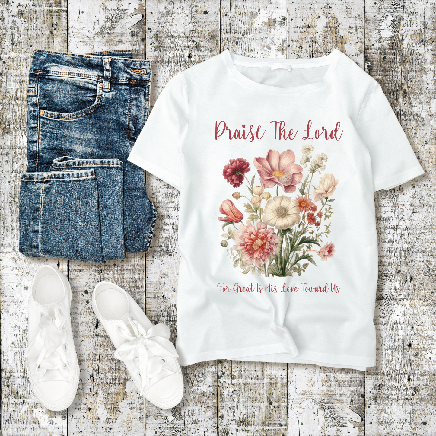 Floral Womens Christian T Shirt, Womens Bible Verse Shirt