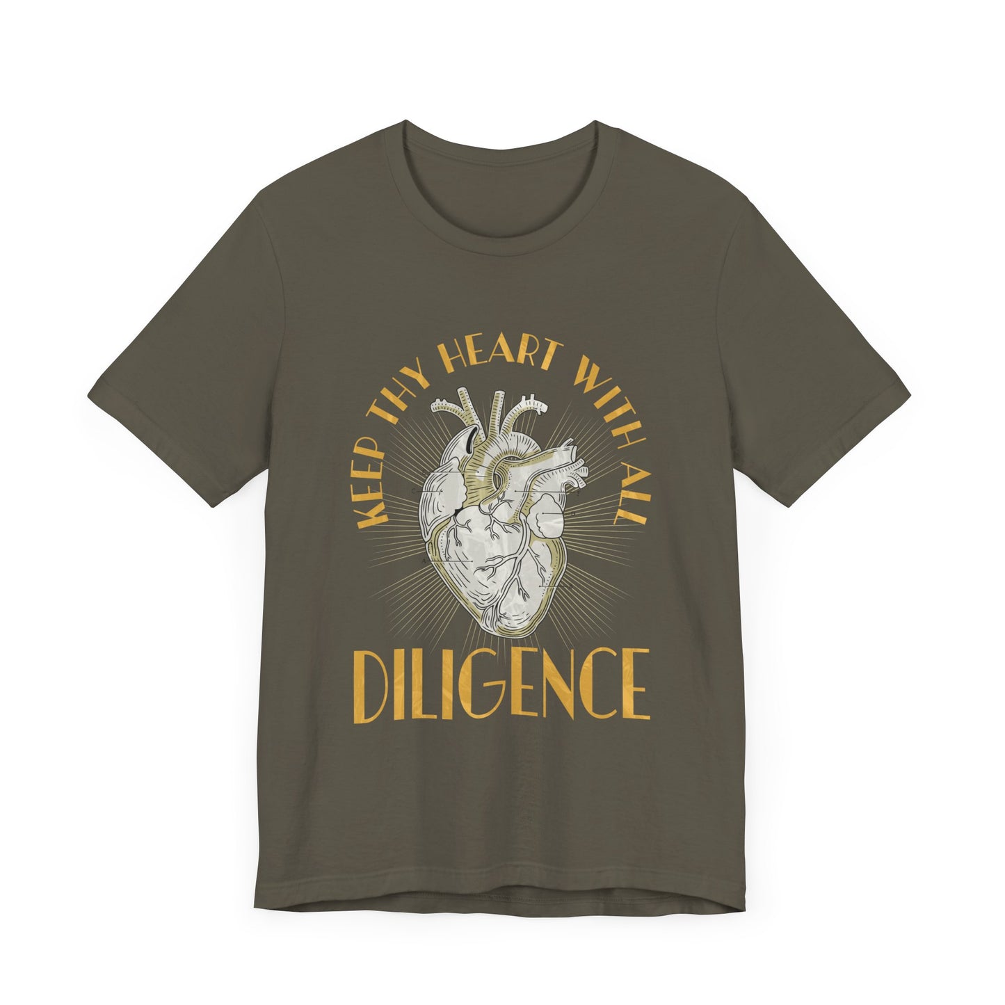 Unisex Trendy Christian T-Shirt Graphic Tee, Keep Thy Heart With All Diligence