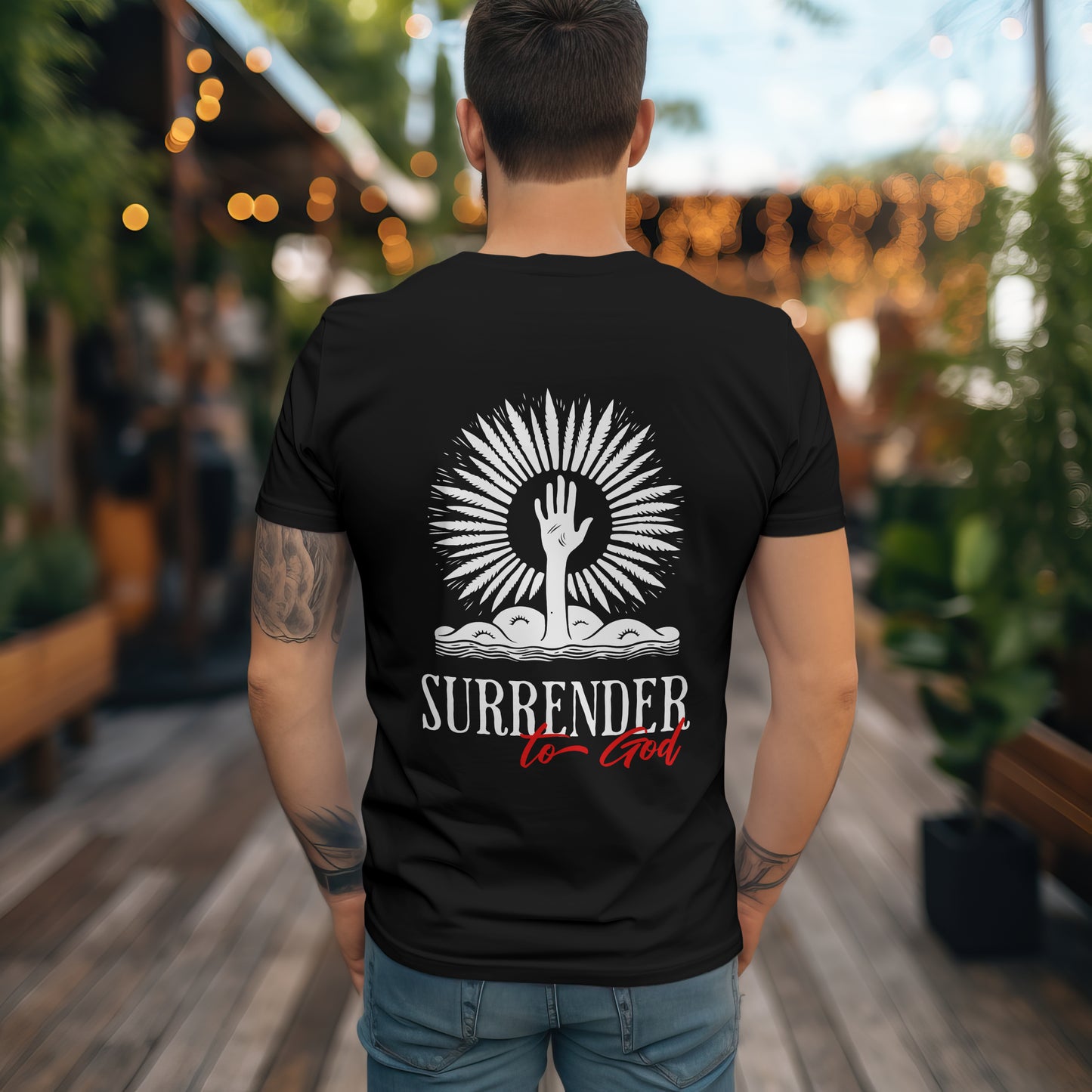 Unisex Christian Graphic Tee, Christian Streetwear, Surrendered To God, Modern Christian Apparel