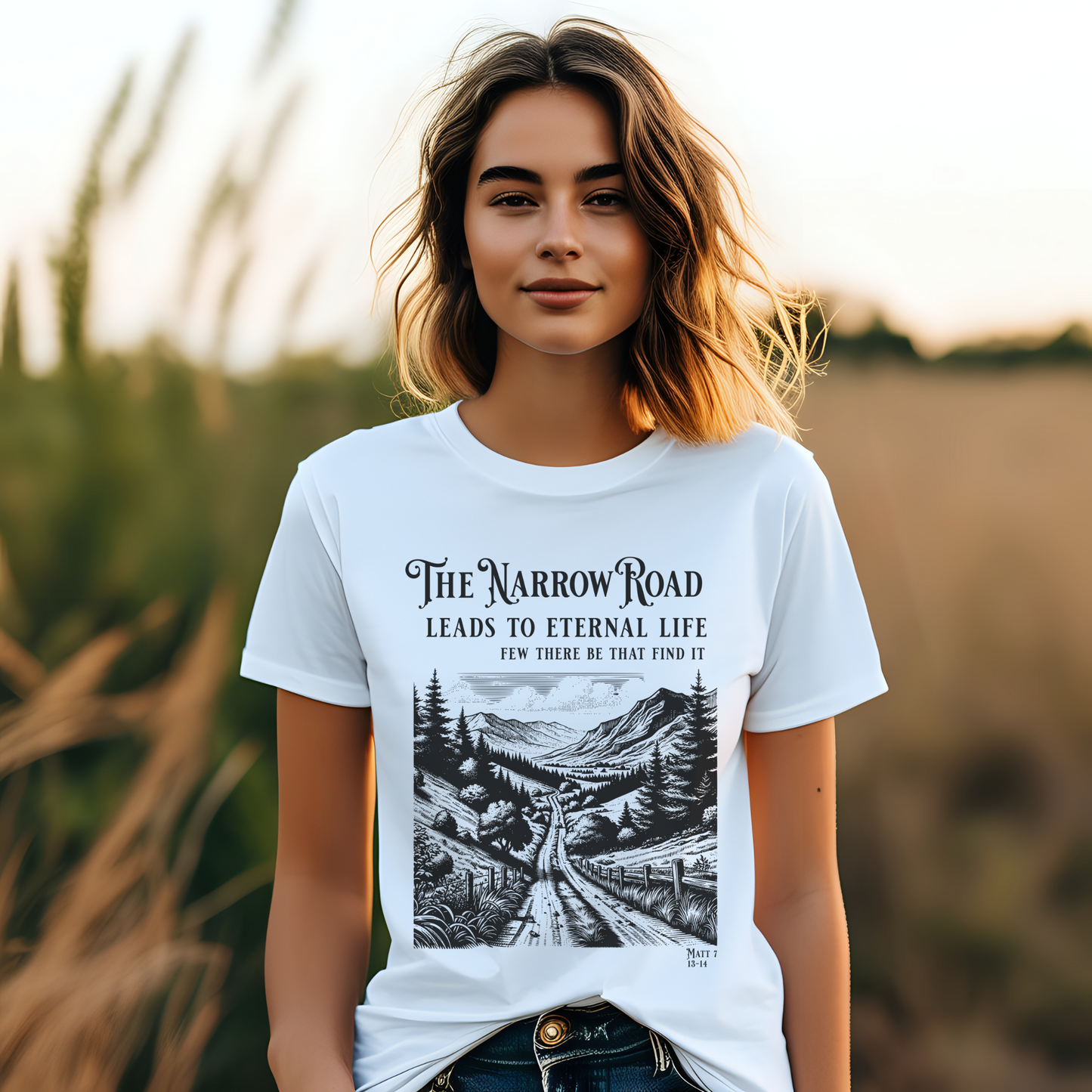 The Narrow Road Bible Verse Shirt, Christian Graphic T Shirt, Christian Merch