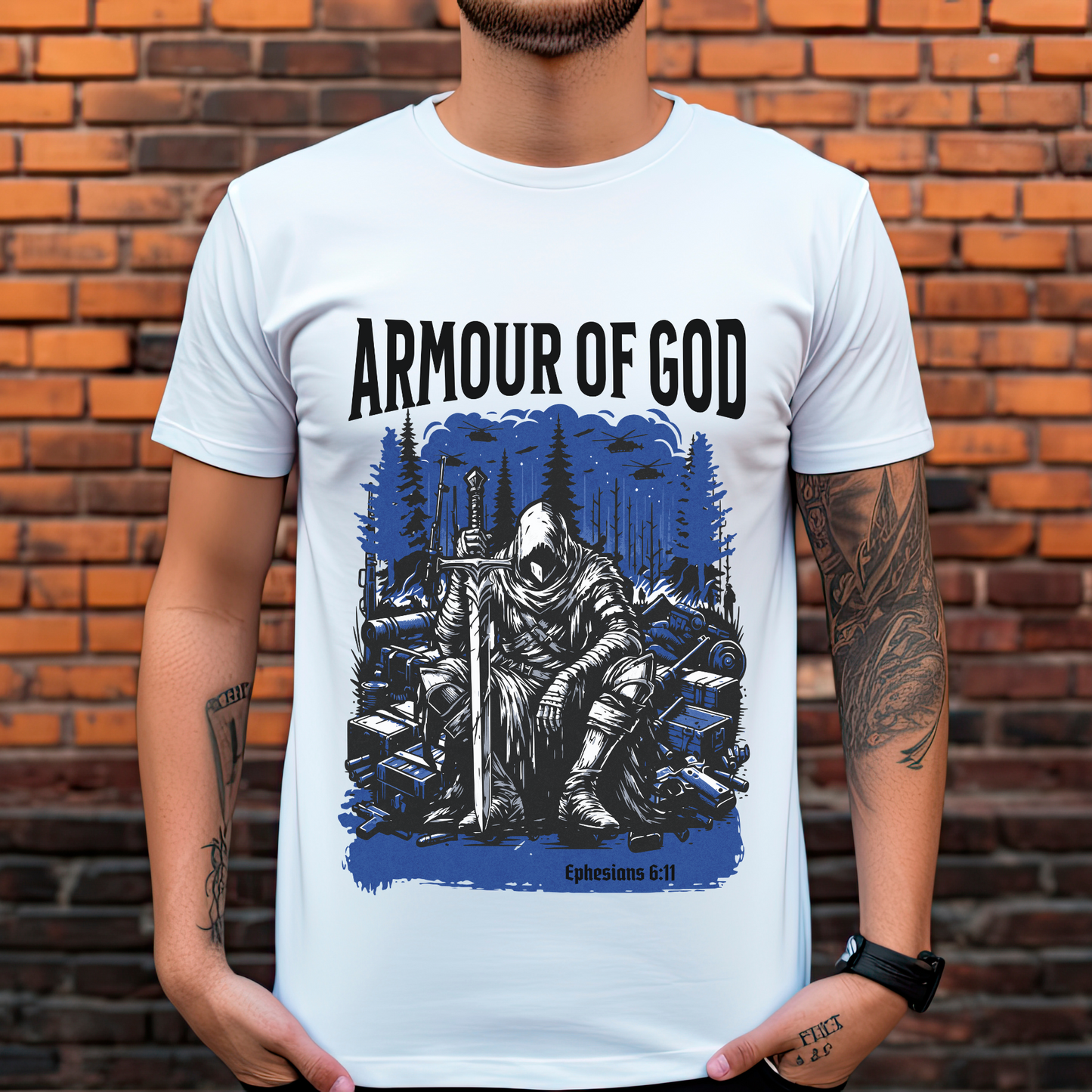 Men's Christian Graphic Tshirt, Ephesians 6:11 T-shirt, Spiritual Warfare Shirt