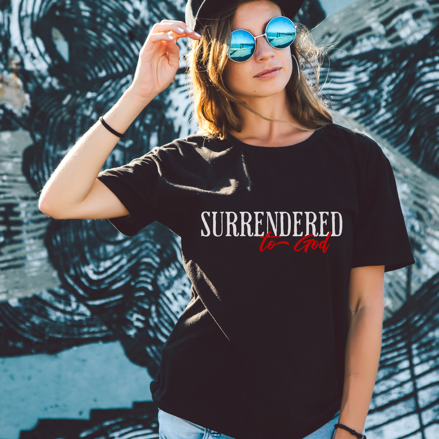 Unisex Christian Graphic Tee, Christian Streetwear, Surrendered To God, Modern Christian Apparel