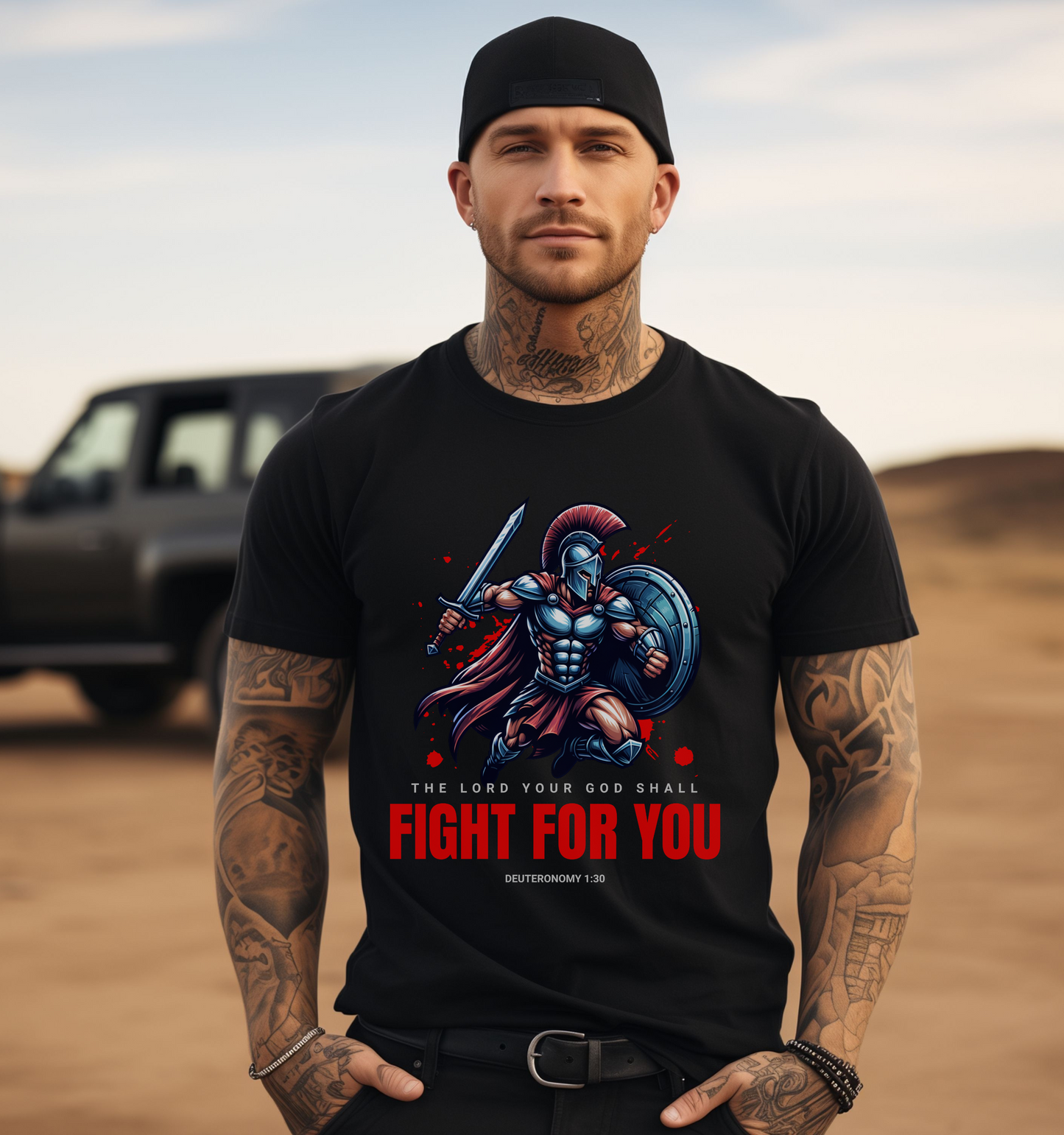 Mens Christian Shirt, God Shall Fight For You, Christian Graphic Tee, Christian Apparel